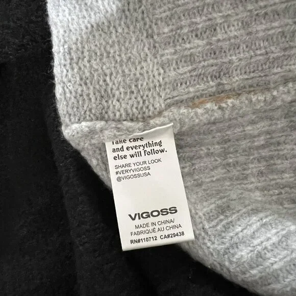 Vigoss Sweater Size Medium Colorblock V Neck Knit Cozy Pullover Long Sleeve Tan - Picture 6 of 10